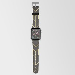 Vintage modern geometric tiles pattern. Golden lined shape. Abstract art deco seamless luxury background.  Apple Watch Band