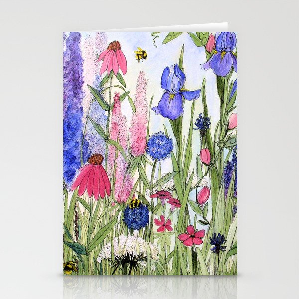Colorful Garden Flower Acrylic Painting Stationery Cards
