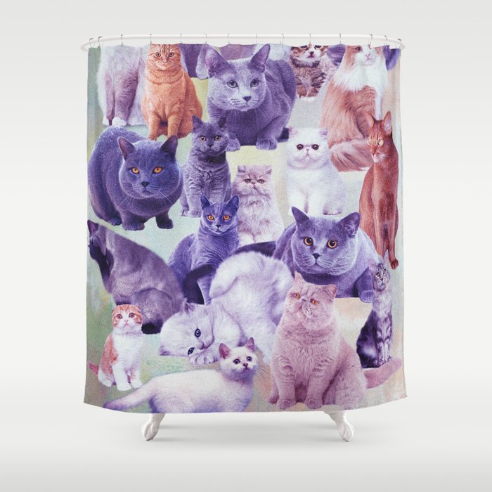 cats portrait Shower Curtain by galactikat | Society6