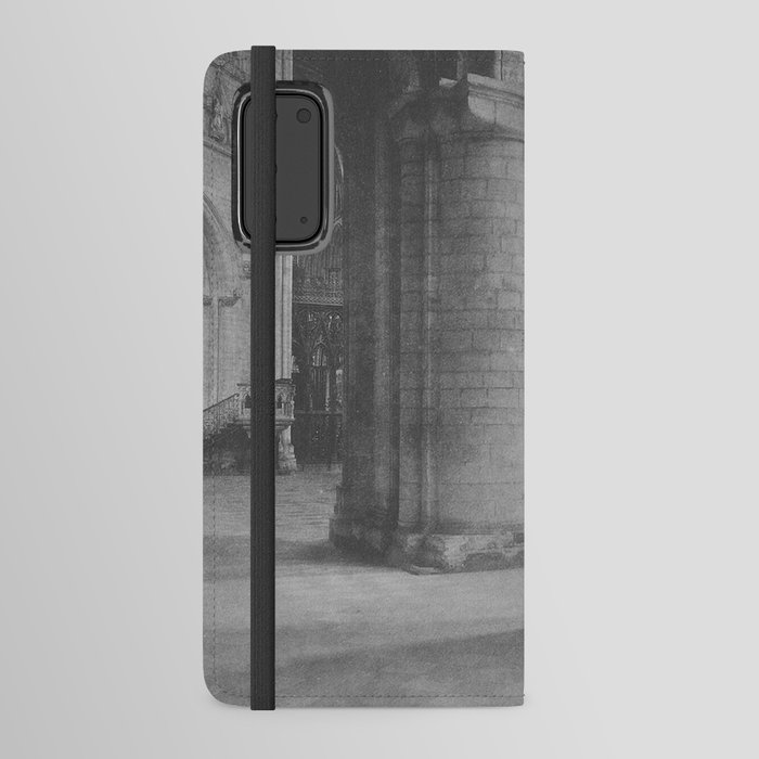 Nave and octagon of the Cathedral gothic church arcitecture black and white photograph / photography by Frederick H. Evans Android Wallet Case