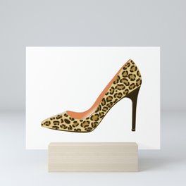 Leopard Print High Heel Shoe Mini Art Print