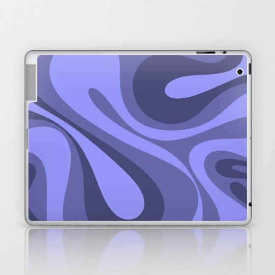 Mod Swirl Retro Abstract Pattern in Periwinkle Purple Tones Laptop & iPad Skin