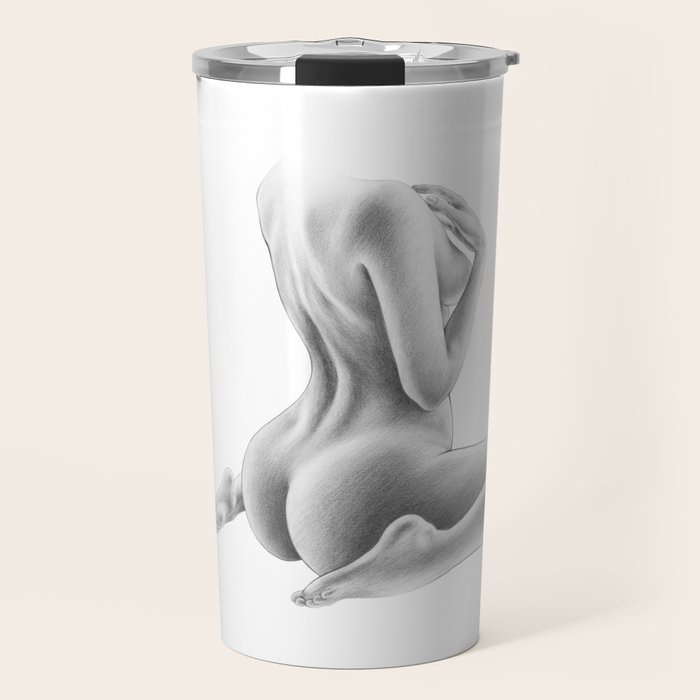 Naked Woman Figure Drawing Nude Art Sexy Sexual Art Butt And Back View Travel Mug By Magdaopoka Society6
