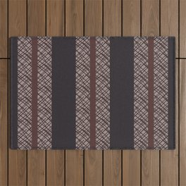 Bohemian Tribal Striped Mud Cloth - Brown Outdoor Rug