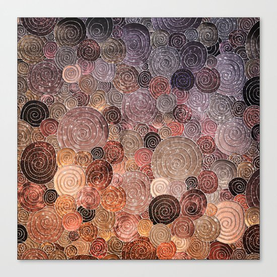 Abstract brown glamour glitter circles and dots for Girls and ladies Canvas Print