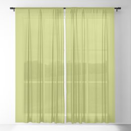 Lemon Grass green solid color modern abstract pattern  Sheer Curtain