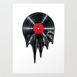 Melting vinyl / 3D render of vinyl record melting Art Print