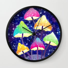 Magic Mushrooms Wall Clock