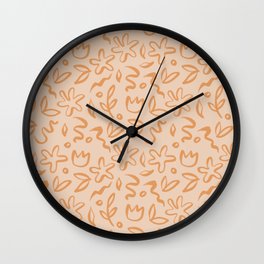 Abstract hand drawn seamless pattern illustration  Wall Clock