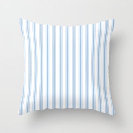 Light blue ticking stripes Throw Pillow