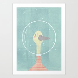 Space Goose (pastels) Art Print