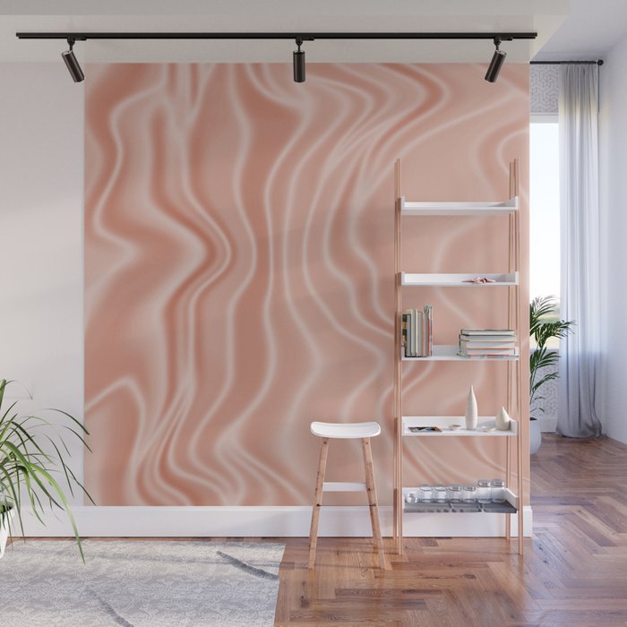 Blush Silk/Satin Effect Pink Wall Mural