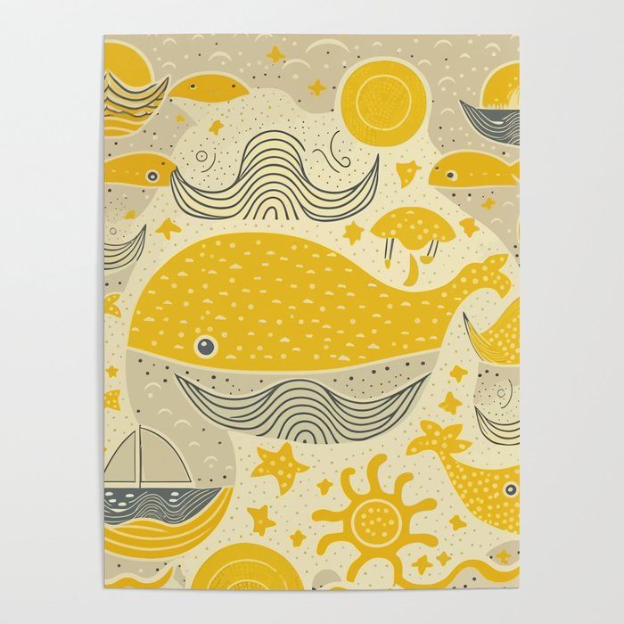 Cute Sea Patterns Poster