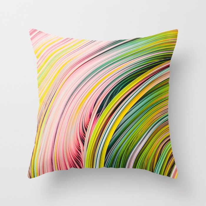 Colorful Strands. Abstract Art Throw Pillow