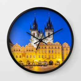 Týn Church and Old Town Square in Prague Wall Clock