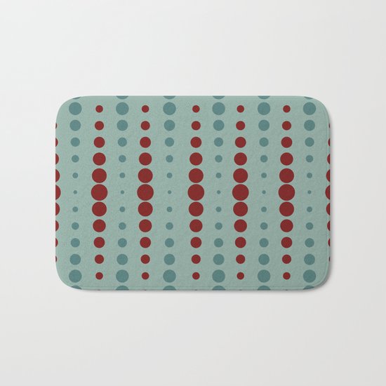 Geometric red-circle-pop Bath Mat