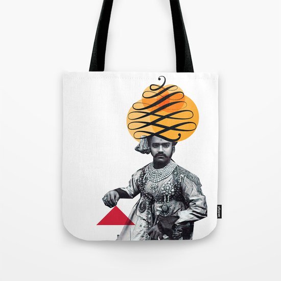 Lettering is a Maharaja's turban Tote Bag
