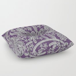 Passion Purple and Silver Paisley Pattern  Floor Pillow