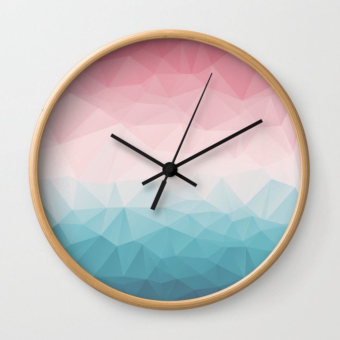 Colorful Low Poly I Wall Clock