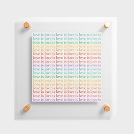 Love Is Love pattern rainbow Floating Acrylic Print