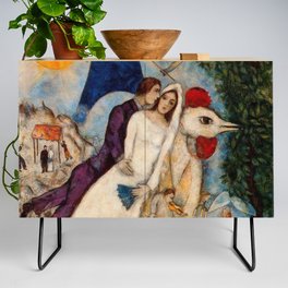 The betrothed and Eiffel Tower Marc Chagall Credenza