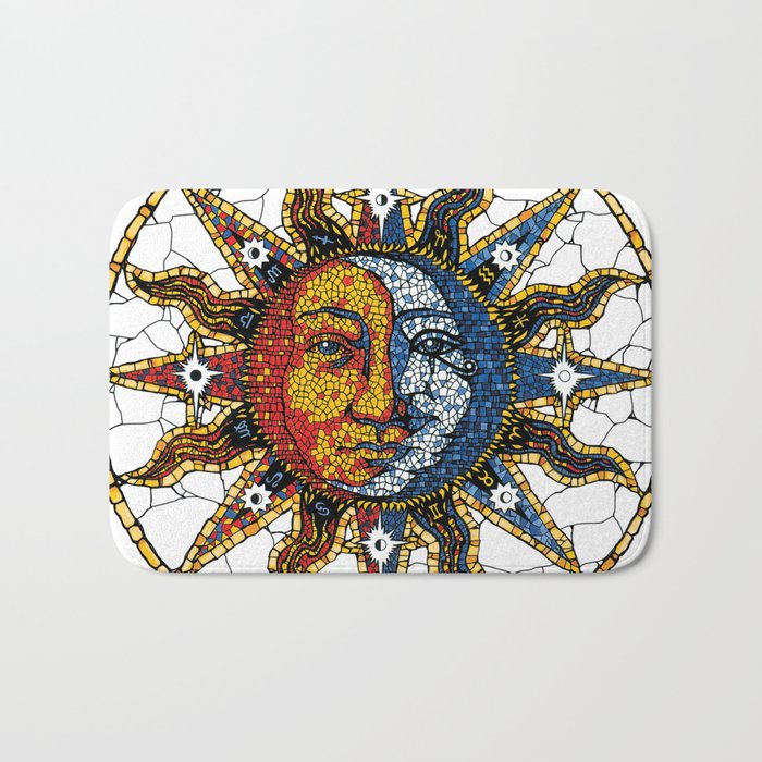 Celestial Mosaic Sun and Moon COASTER Bath Mat