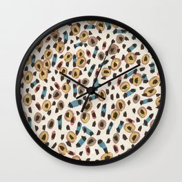 Abstract leopard seed dots Wall Clock