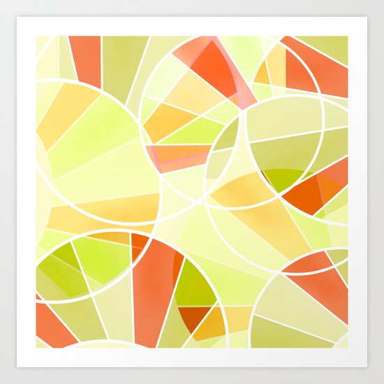 Yellow-red green summer pattern . Art Print