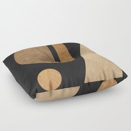 Geometric Harmony Black 02 - Minimal Abstract Floor Pillow