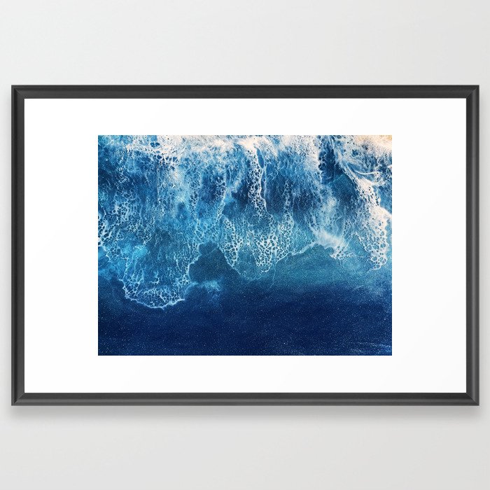 Dark blue ocean Framed Art Print