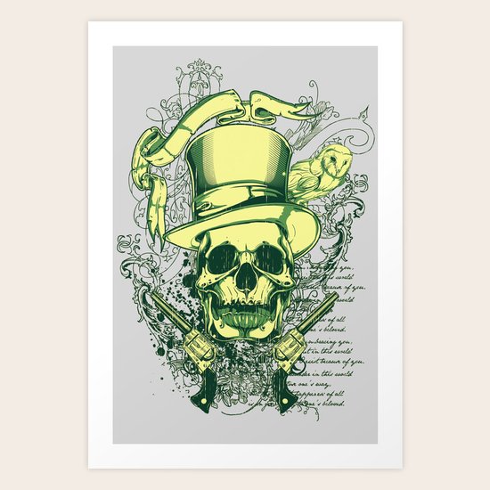 Grunge Skull Art Print