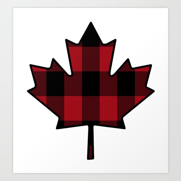 Plaid Maple Leaf Art Print By Sundogmontana