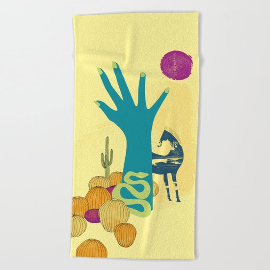 in the desert Beach Towel