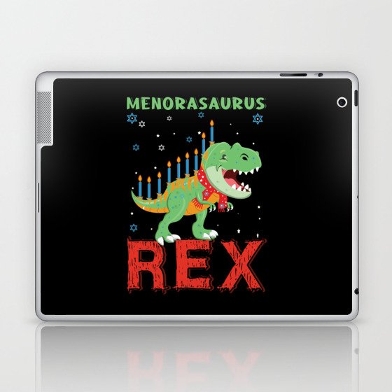 Menosaurus Dinosaur Candle Menorah 2021 Hanukkah Laptop & iPad Skin