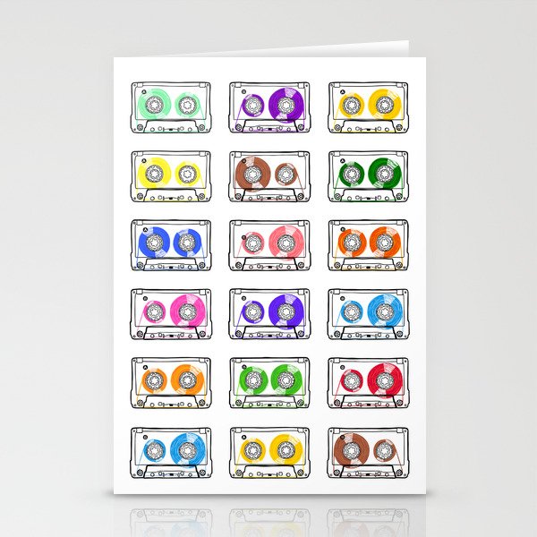 Rainbow Cassette Tapes Stationery Cards