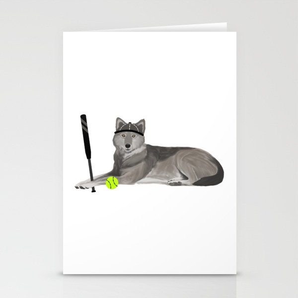 Softball Wolf Stationery Cards