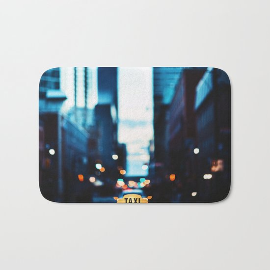 Blurred City Lights Bath Mat