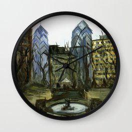Rittenhouse Square in the Winter Wall Clock | Abstract, Painting, Philadelphia, Brittmiller, Art, Philly, Rittenhousesquare, Nature, Skyline, Landscape 