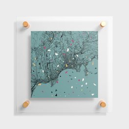 France, Nice. Terrazzo City Map. Town Maps Drawing Floating Acrylic Print