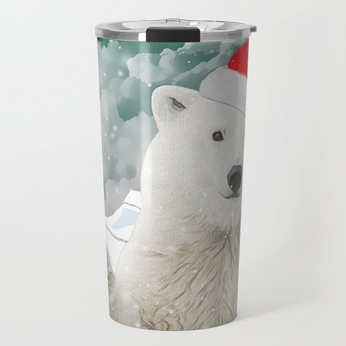 Santa Polar Bear Travel Mug