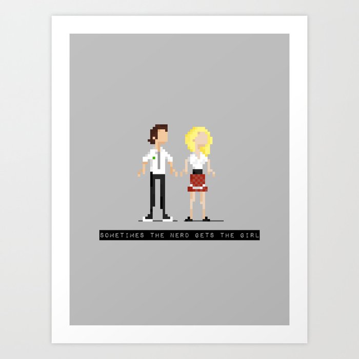 Chuck & Sarah Pixel Art + Quote Art Print