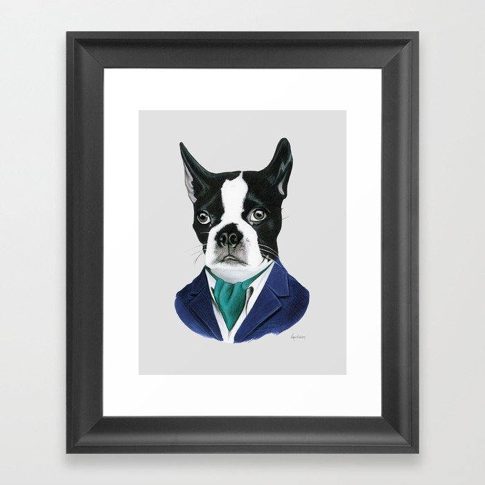 Boston Terrier Dog by Ryan Berkley Framed Art Print