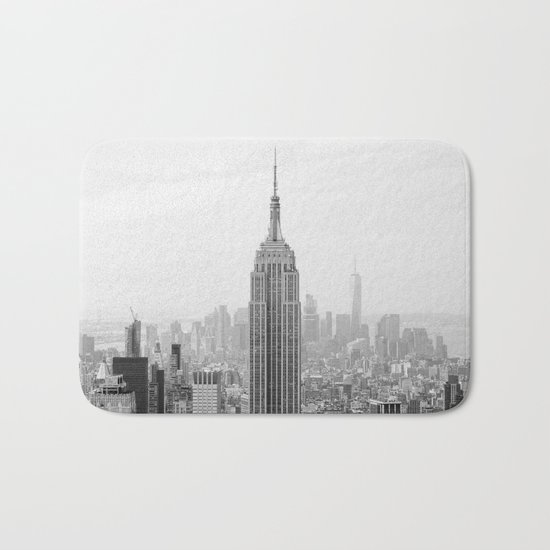 Black and White Empire State Building Manhattan New York Bath Mat