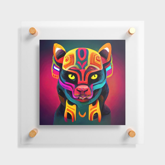 Mayan Panther Floating Acrylic Print