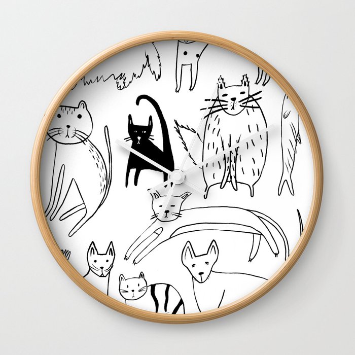 Cat I M A Kitty Cat Wall Clock By Drawnonna Society6