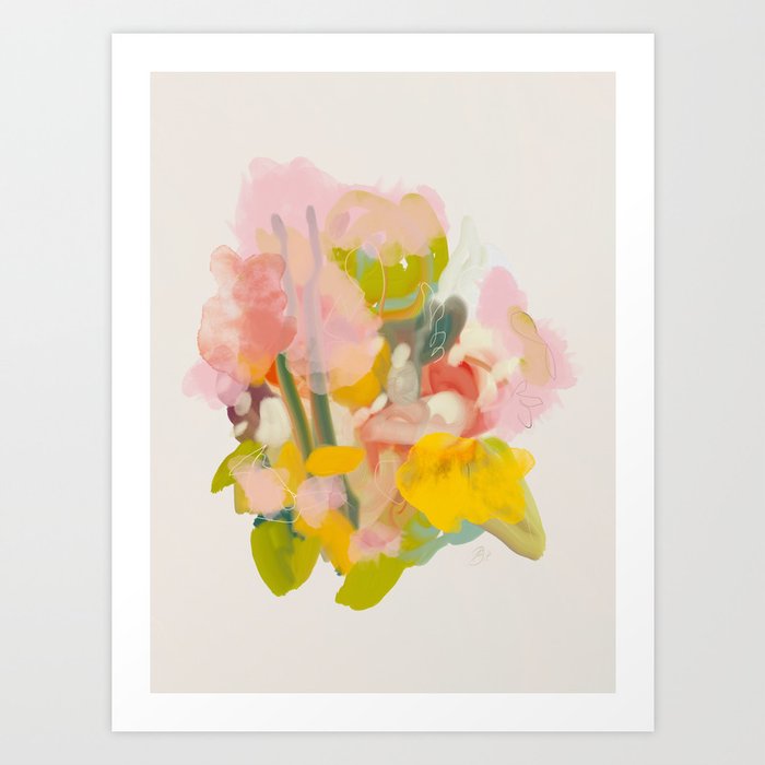 floral abstract spring bouquet Art Print