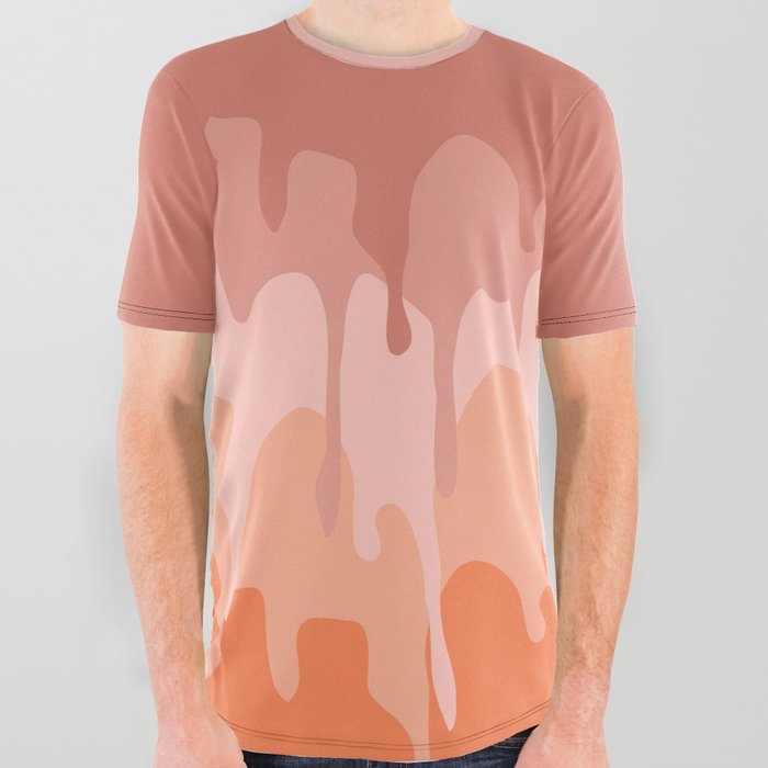 Pink and orange splatters All Over Graphic Tee