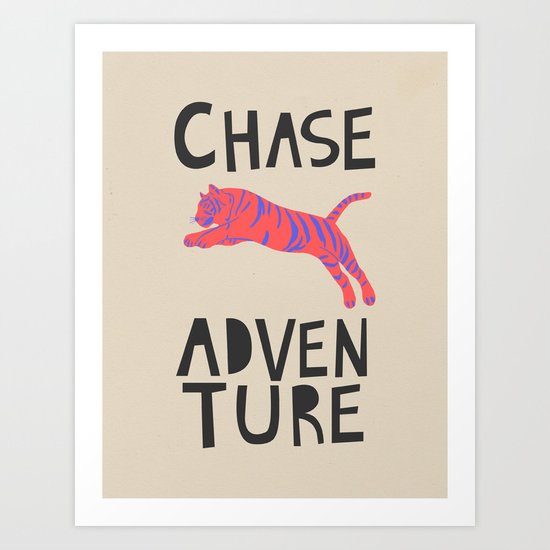 Chase Adventure, nursery art, children's art Art Print
