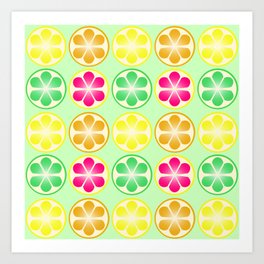 Citrus Party Art Print | Food, Pattern 