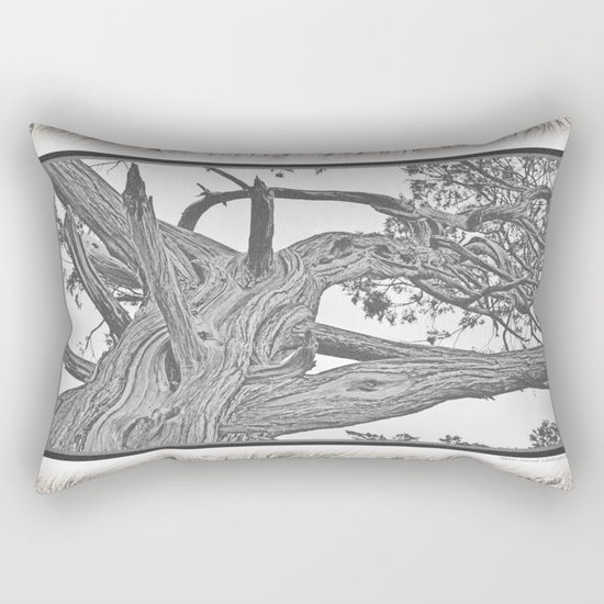 OLD JUNIPER BLACK AND WHITE VINTAGE Rectangular Pillow